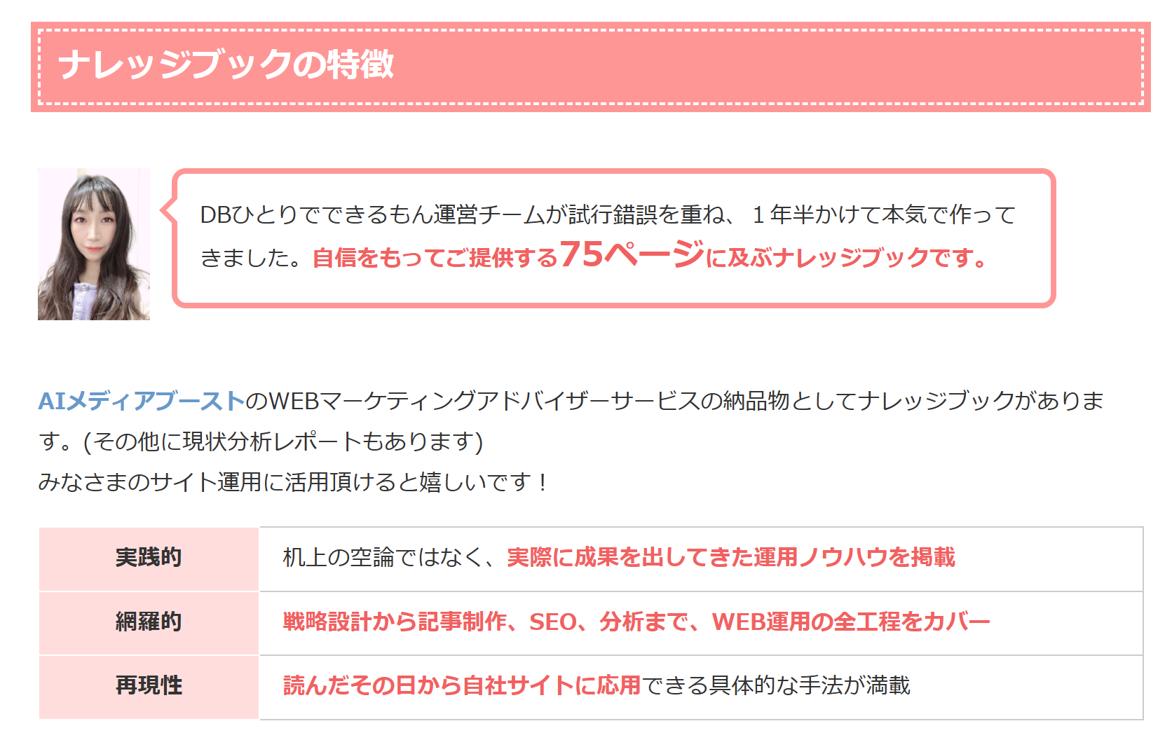 ナレッジブックの特徴